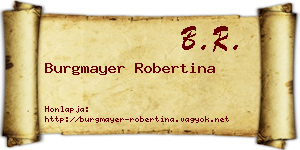 Burgmayer Robertina névjegykártya